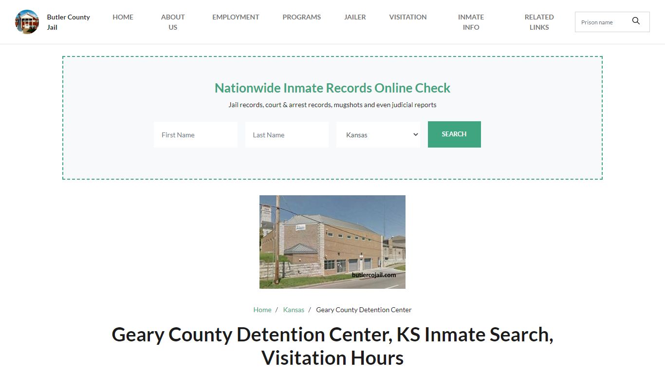 Geary County Detention Center, KS Inmate Search, Visitation Hours