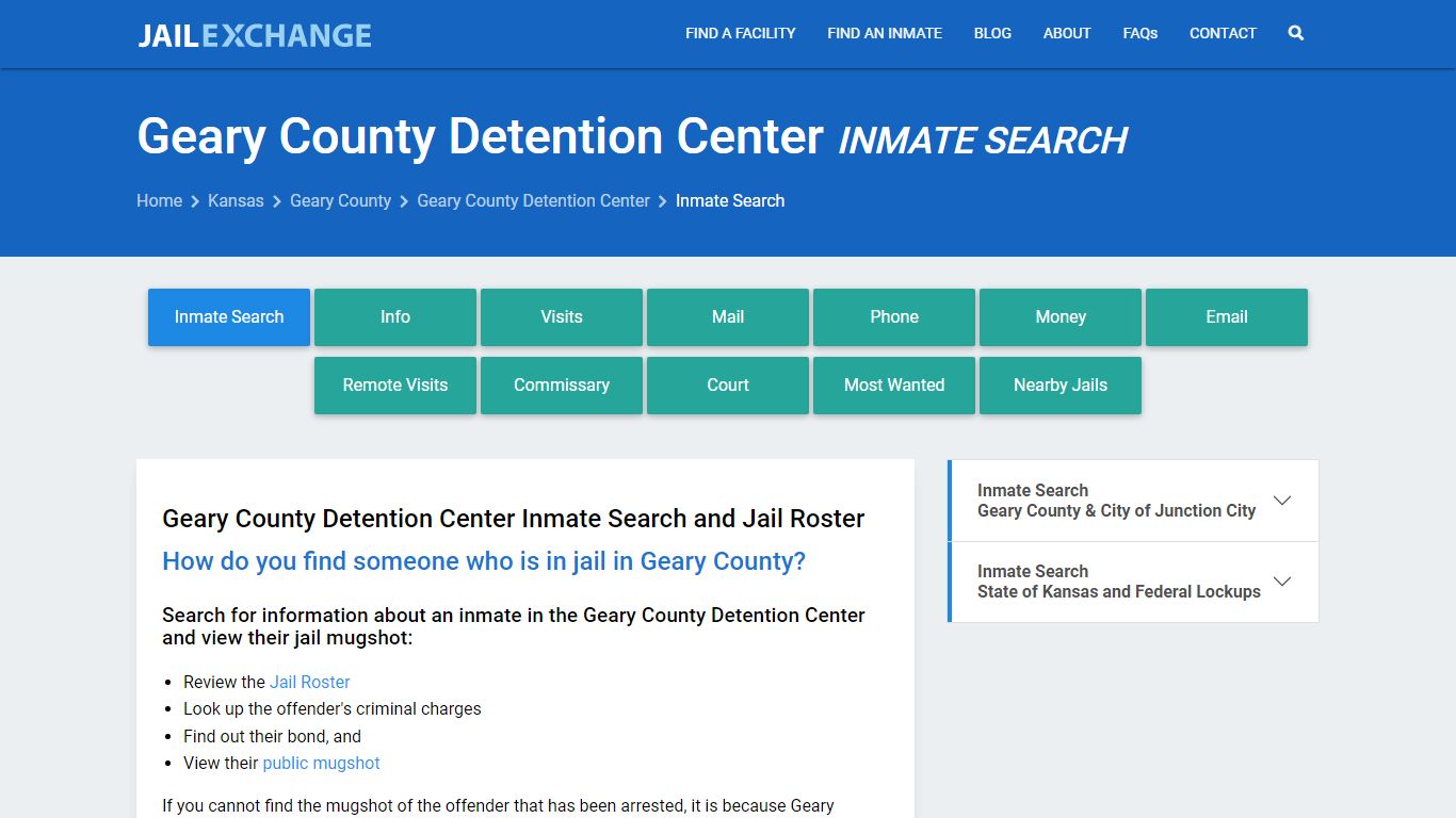 Geary County Detention Center Inmate Search - Jail Exchange